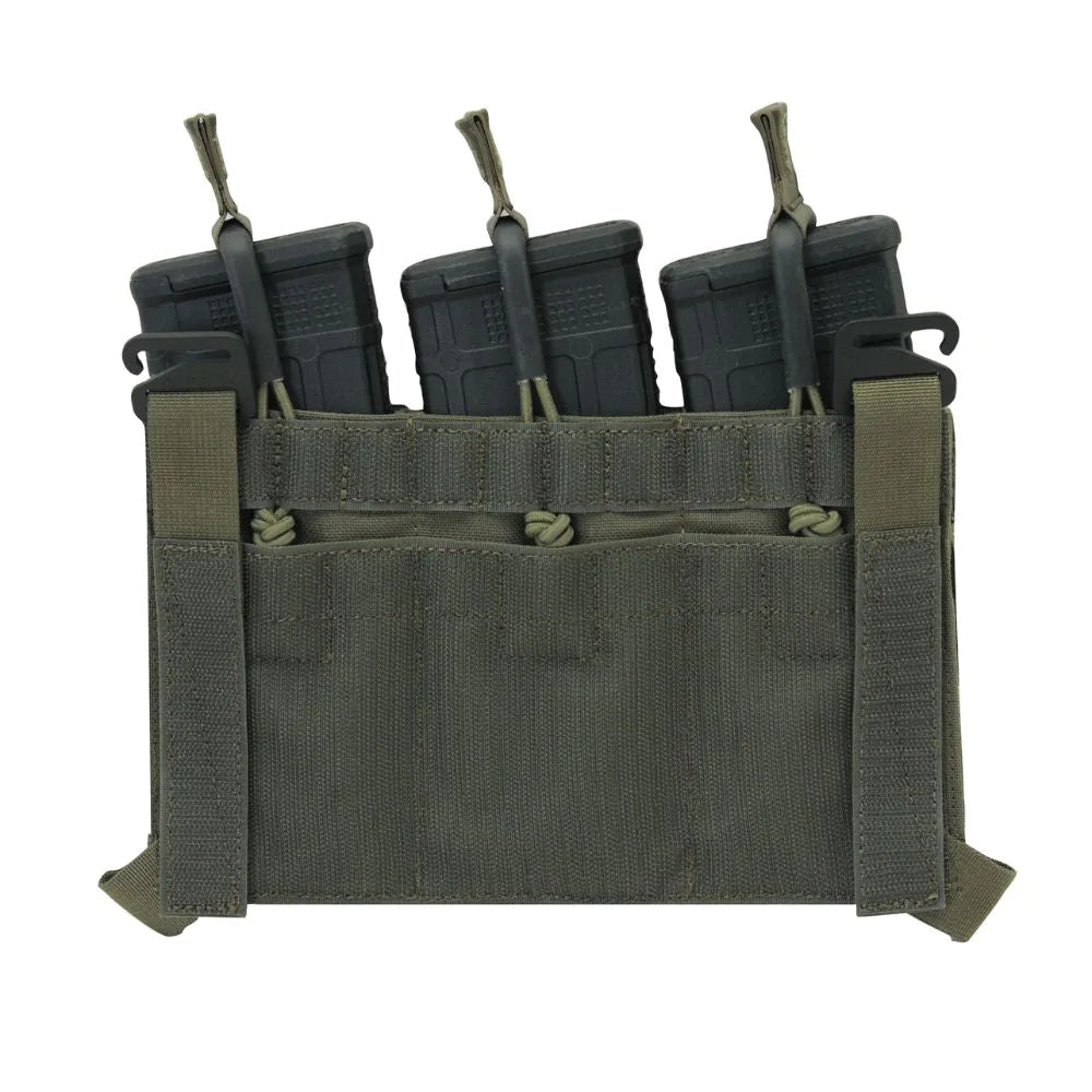 HCC Tactical AG3 Triple Mag Placard for tactical gear, designed to hold three rifle magazines securely.