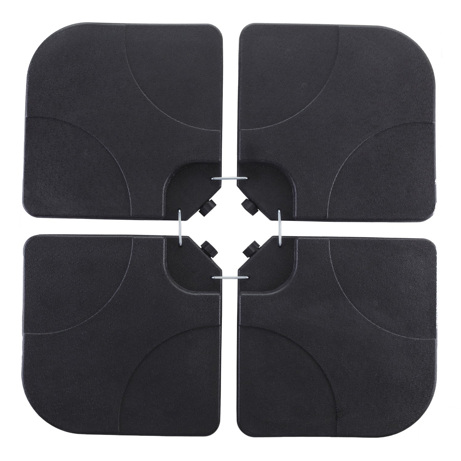 Ainfox 220 lb Weighted Umbrella Base Fillable Patio Umbrella Stand Waterproof Holder 4 Pack Weights Black