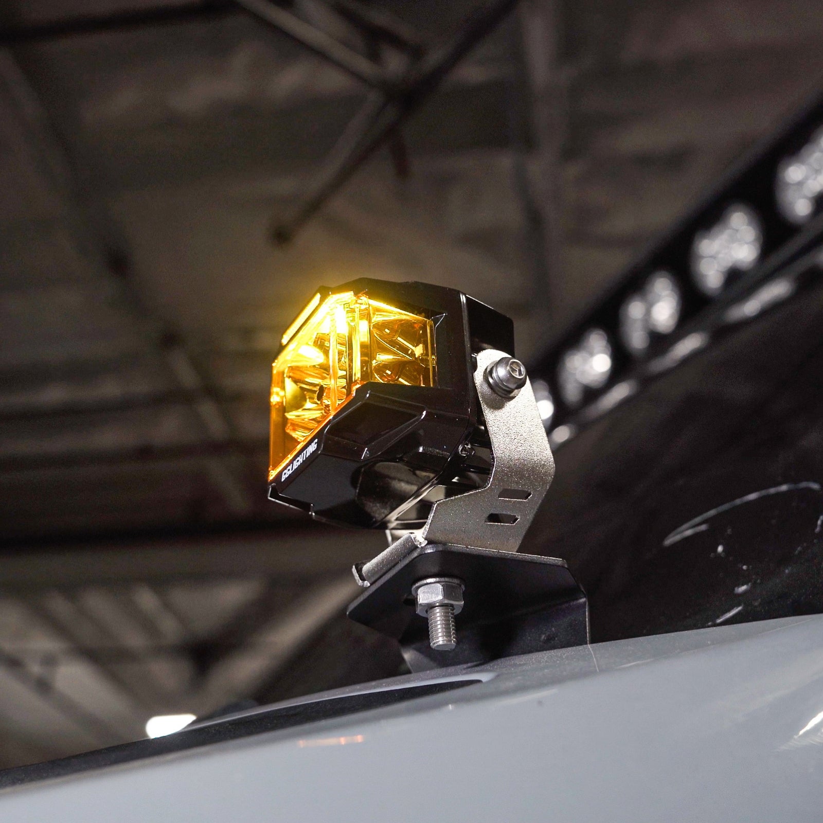 Sprinter Hood Light Mount Kit by The Van Mart, featuring robust brackets and hardware for secure light installation.