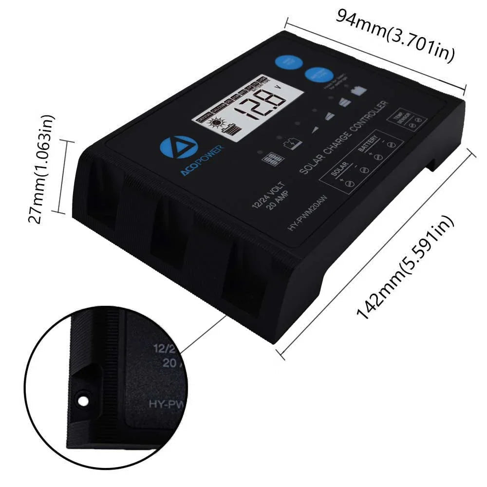 ACOPOWER 100W Mono Solar RV Kits + MPPT / PWM Charge Controller - OVERLANDERS Outfitter