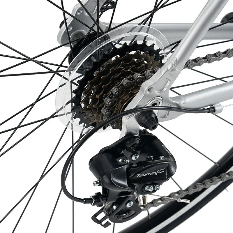 Lightweight aluminum road bike by ROCKBROS-US featuring drop handlebars, sleek frame, and thin tires for high-speed cycling.