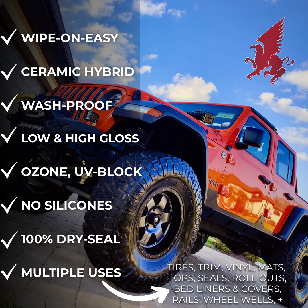 GLOZ Full Kit, Semi-Permanent Protectant | Ceramic Hybrid OEM Restoration, Dry Rot Prevention, Car, RV, Aircraft, Motorcycle, ATV & Golf Cart DRY-SEAL SAFE! - OVERLANDERS Outfitter