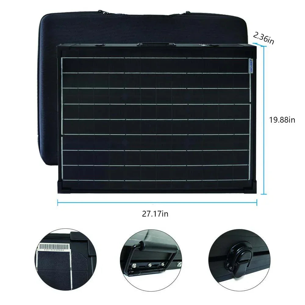 ACOPower 100w 12v Portable Solar Panel kit, Foldable Mono Suitcase, proteusX Waterproof 20A Charge Controller - OVERLANDERS Outfitter