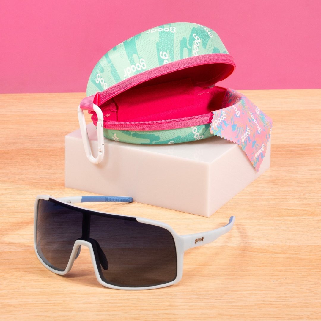 Rare Air Discs Gnarliest Case Scenario wrap sunglasses case with carabiner for storing and protecting sunglasses.