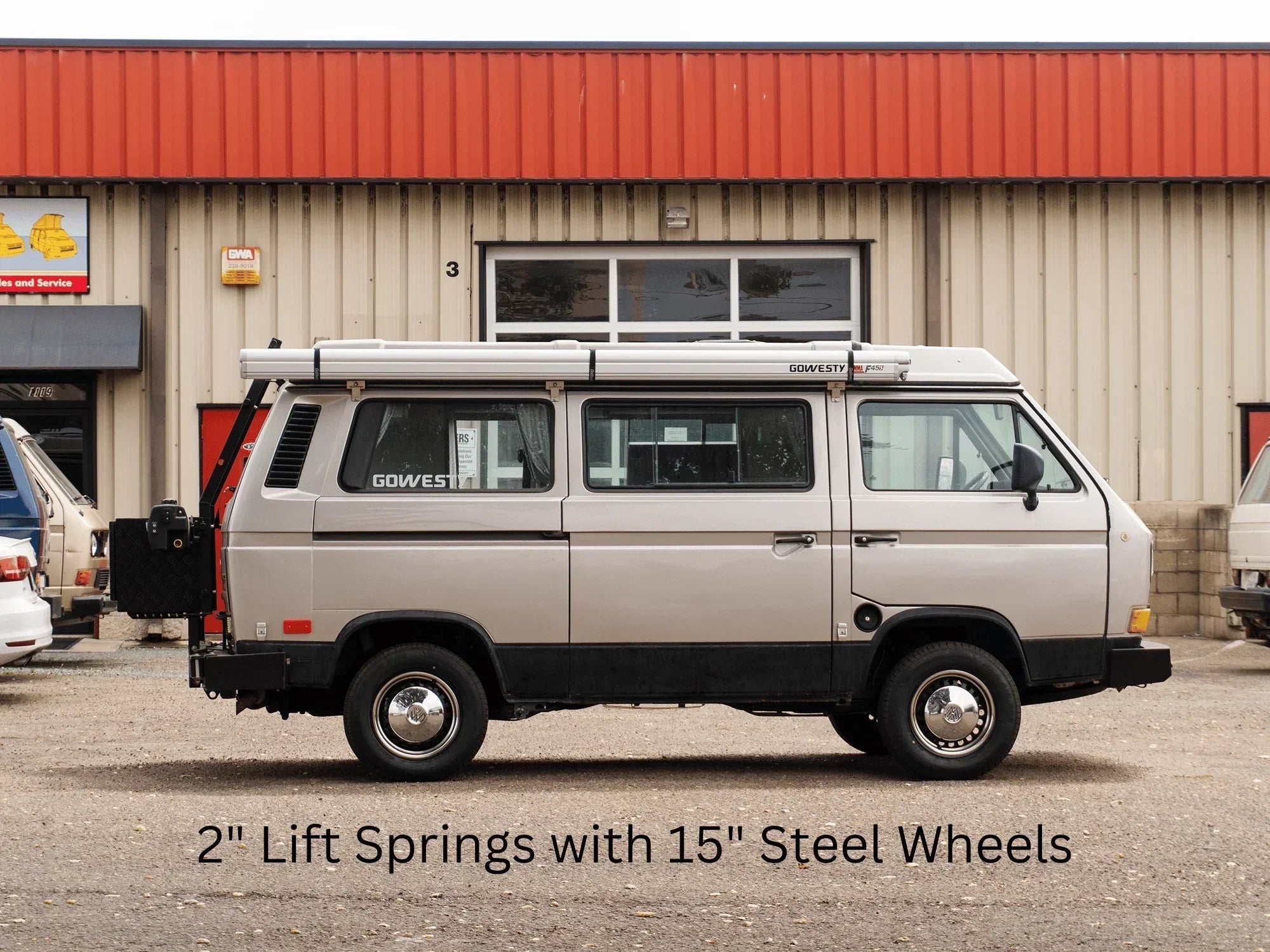 GoWesty coil spring bundle for 2WD Vanagon, featuring two lift springs with a clean, detailed view of the suspension components.