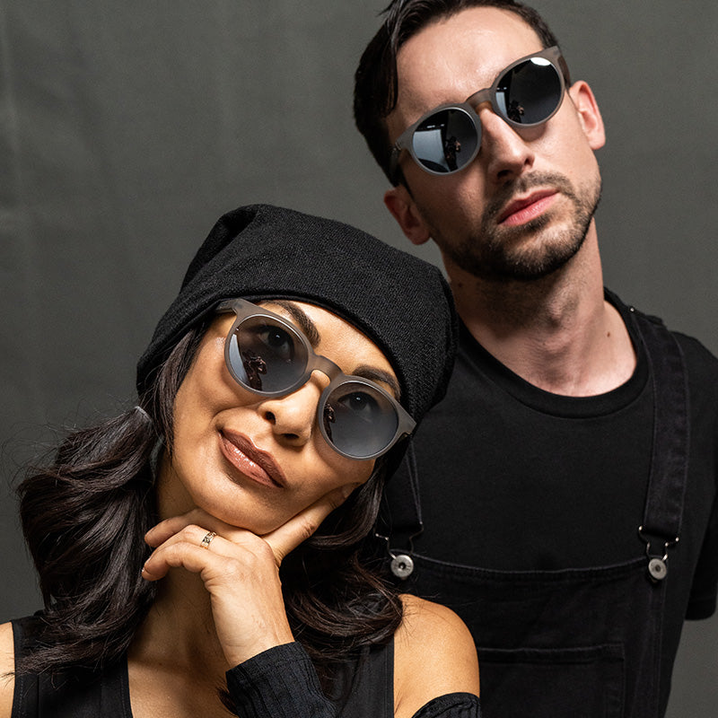 Rare Air Discs "They Were Out Of Black" Circle G polarized sunglasses worn as accessories in a lifestyle setting.