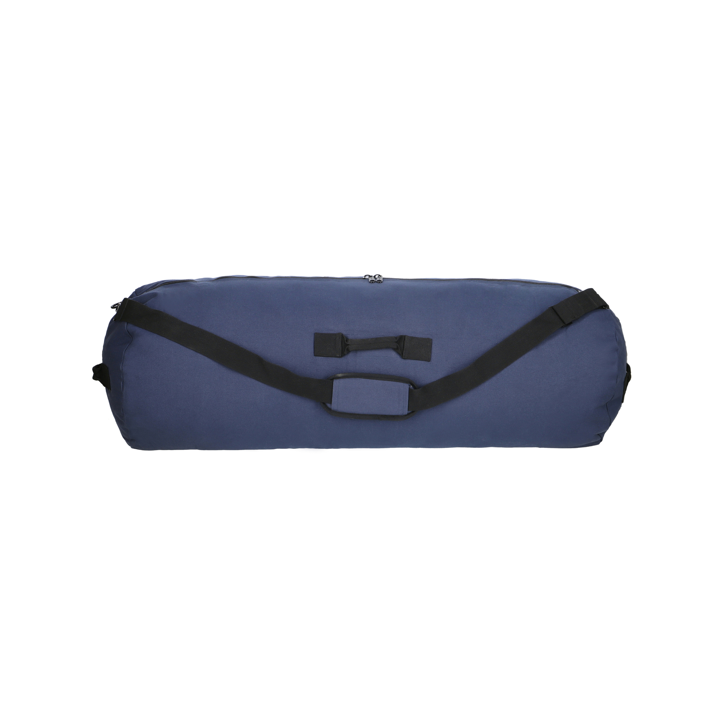 White Duck Outdoors Hoplite Canvas Duffel Bag with sturdy handles and spacious main compartment for travel and sports use.