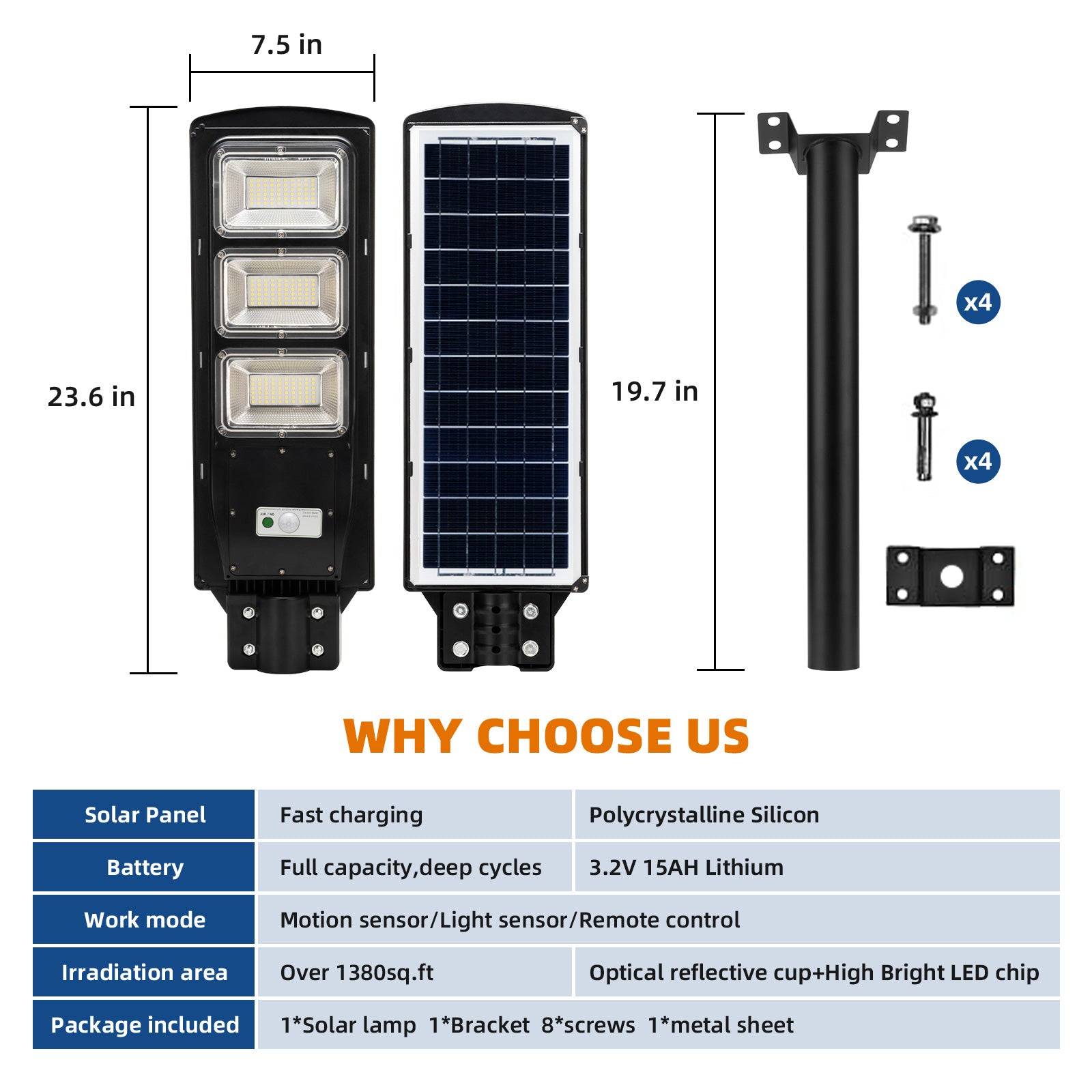 90W 120W Solar street LED lights -warm white/ white - OVERLANDERS Outfitter