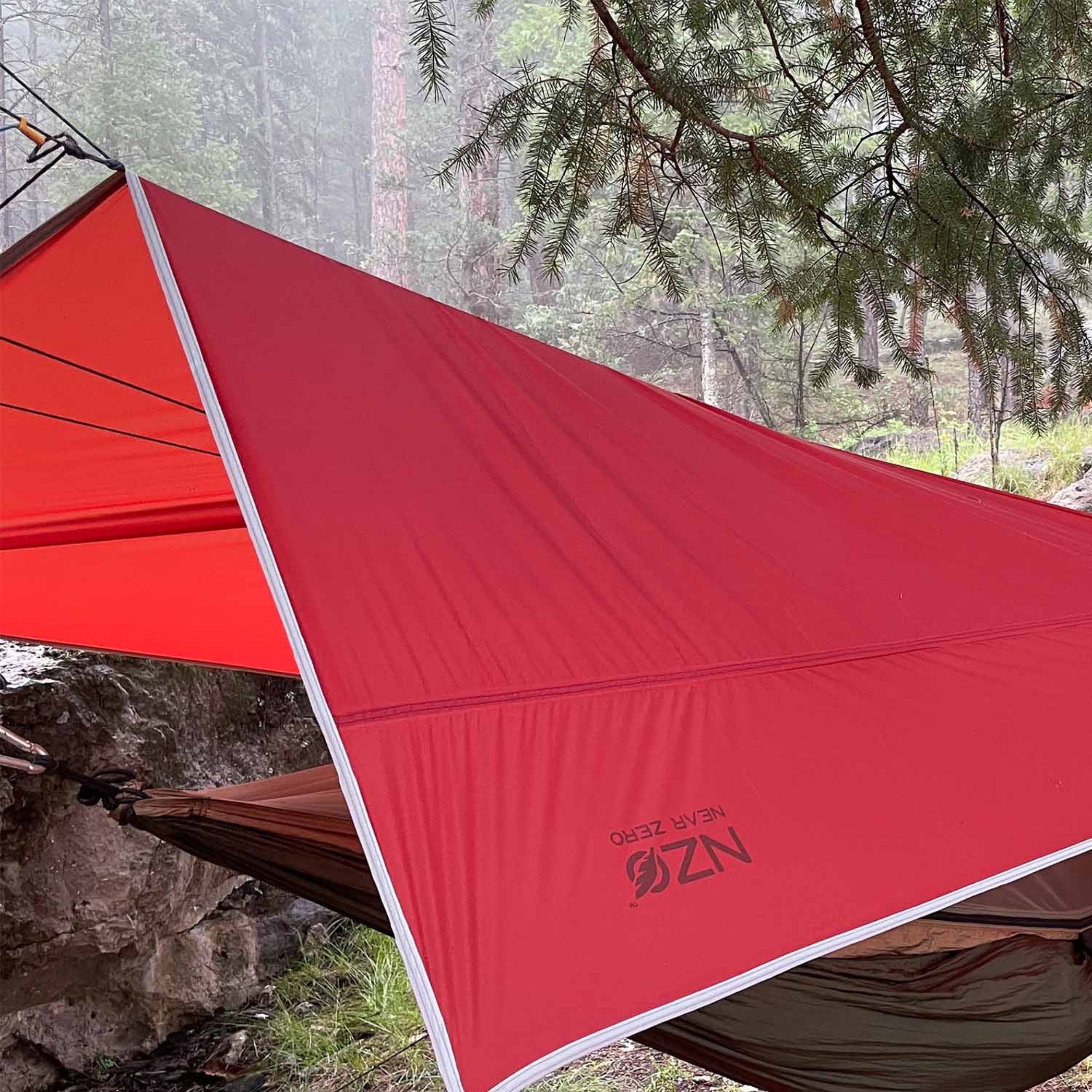 Near Zero Outdoor Gear 3P DynaLite tent footprint showing durable waterproof fabric and reinforced edges for tent protection.