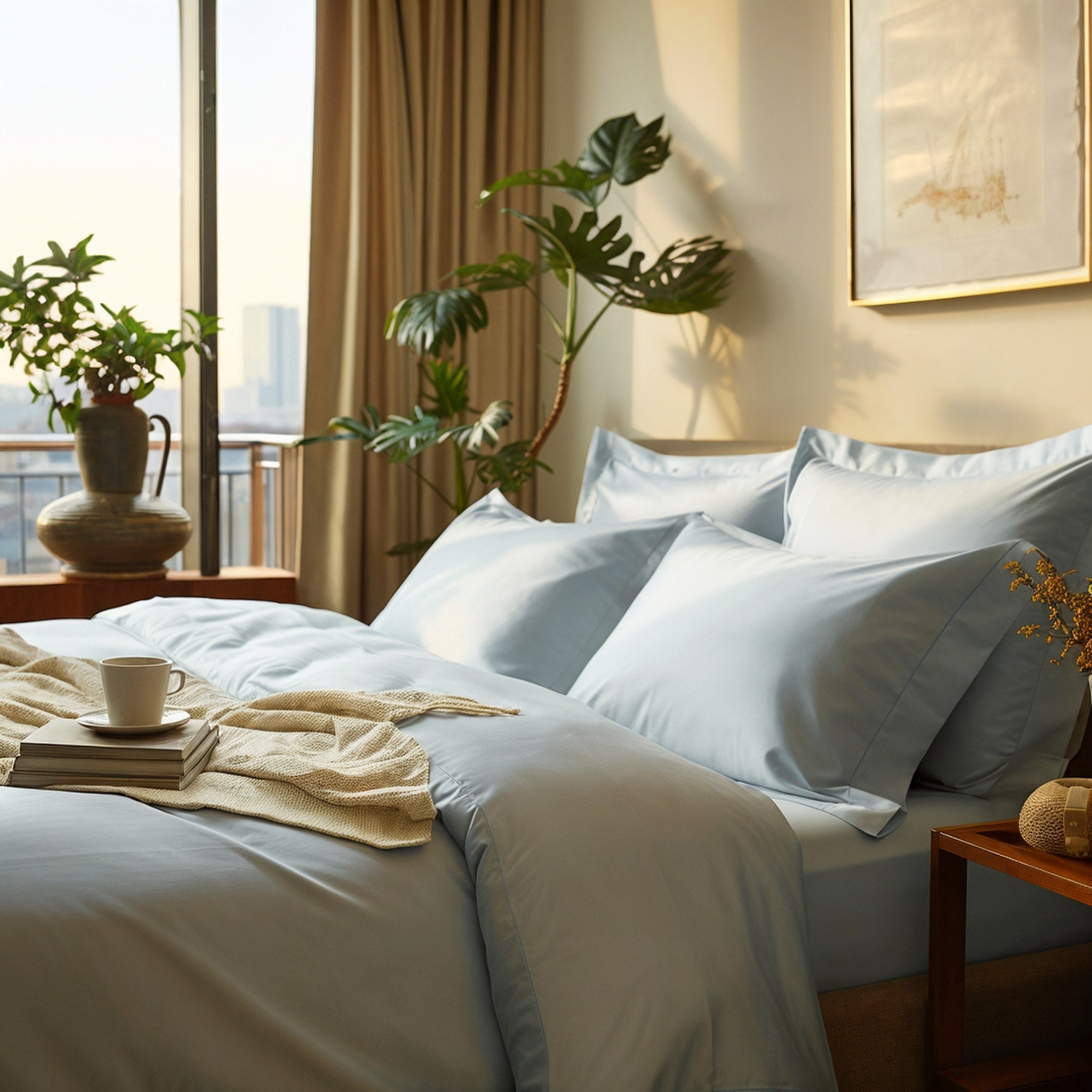 Smooth Luxe Australian Sateen Duvet Cover by Italic, featuring elegant, soft satin fabric in a stylish home bed setting.