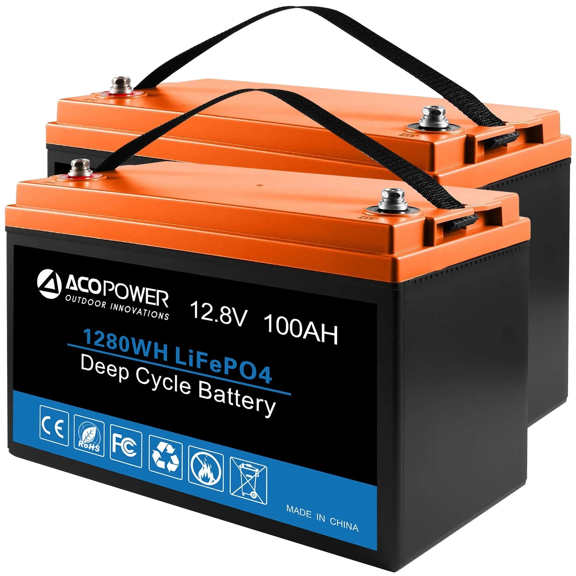 ACOPOWER Lithium Battery Mono Solar Power Complete System with Battery and Inverter for RV Boat 12V Off Grid Kit - OVERLANDERS Outfitter