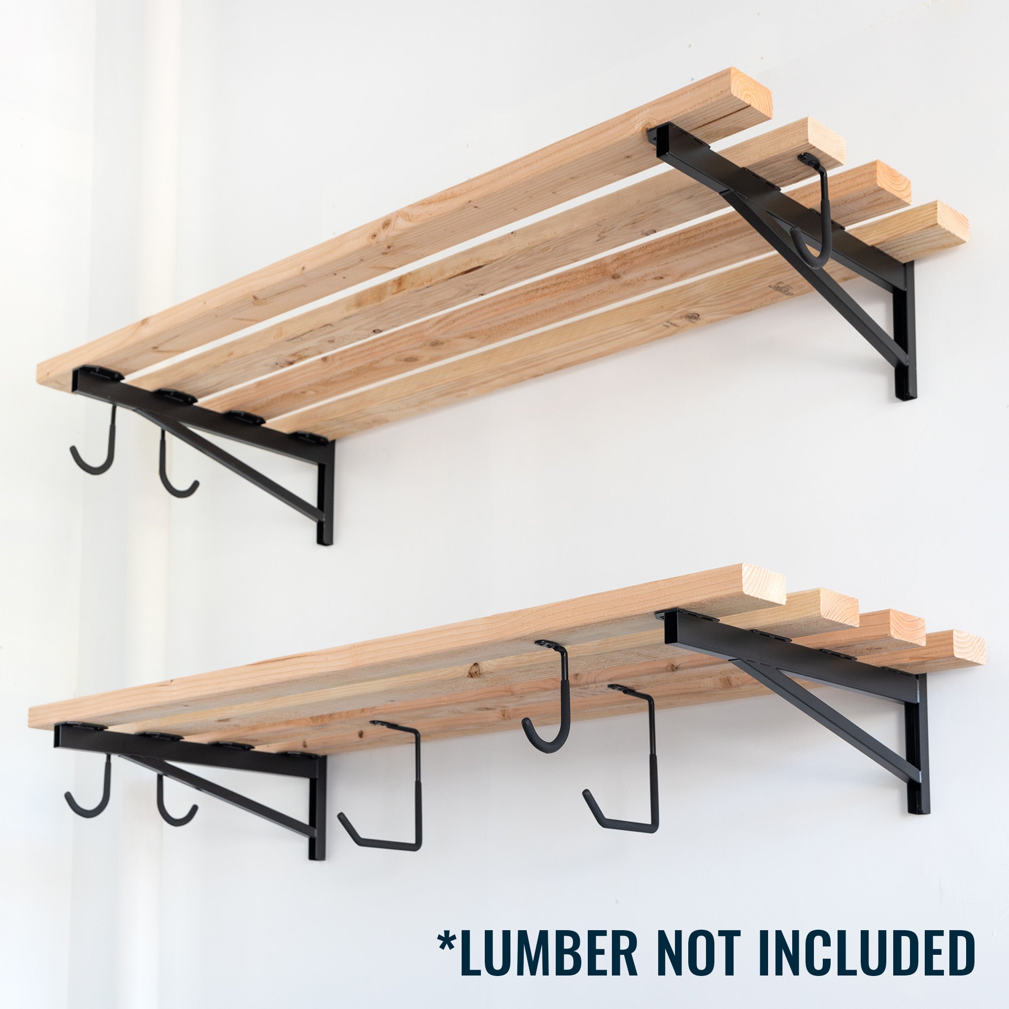2' x 4' DIY Wall Shelf Brackets | Heavy Duty Garage Wall Shelves - OVERLANDERS Outfitter