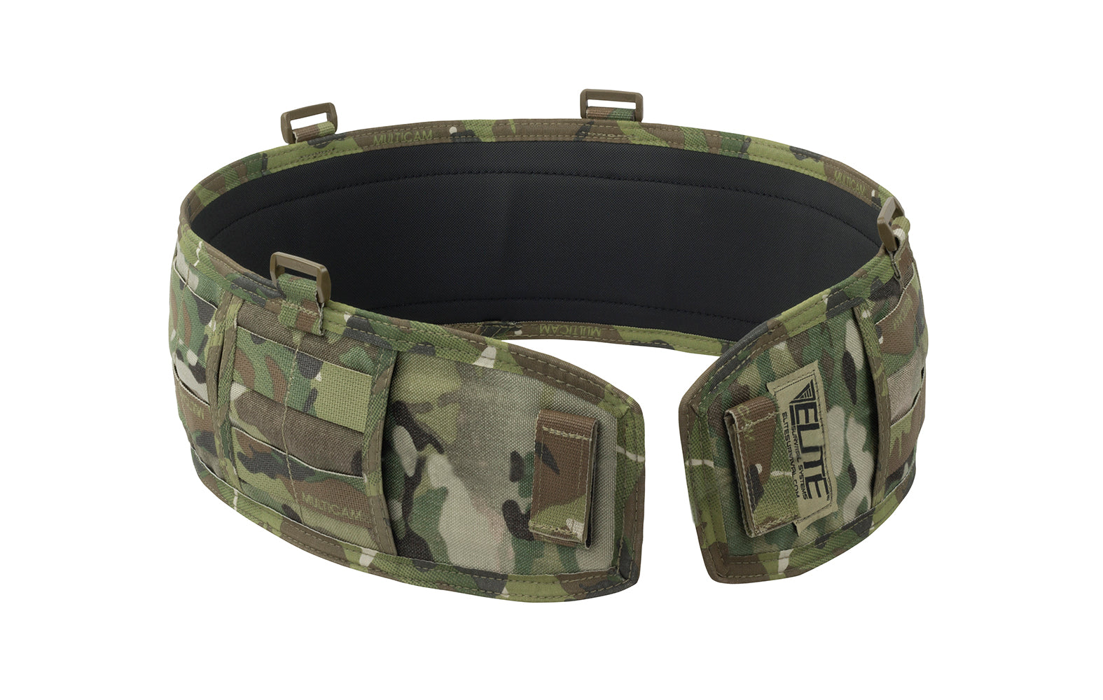 Elite Survival Systems Sidewinder MOLLE Battle Belt with adjustable straps and multiple pouches for tactical gear.
