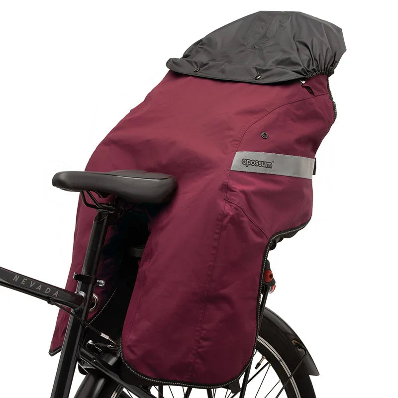 ZEITBIKE Tucano Urbano thermal child bike seat rain cover with hood, red dragon design, for bicycle rain protection
