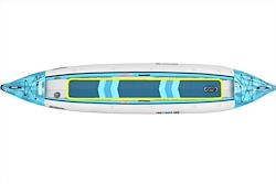 Backcountry Sportsman 465ft FastTrack™ V-bottom two-person package, featuring inflatable boat with V-shaped hull for stability.