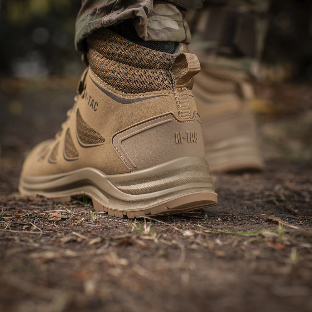 M-Tac Tactical Summer Boots Iva, black tactical boots with rugged soles and ankle support, suitable for outdoor and tactical use.