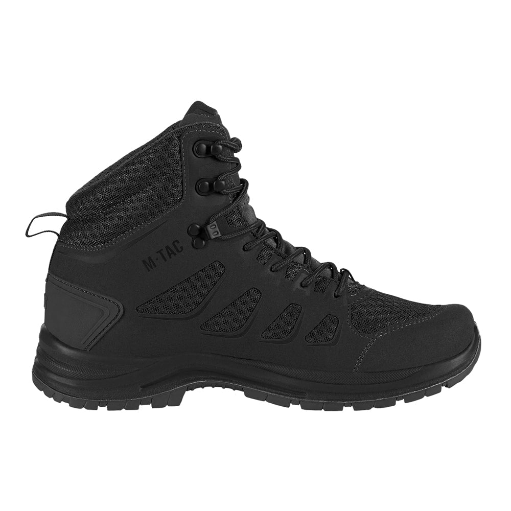 M-Tac Tactical Summer Boots Iva in black, showing durable leather and breathable fabric, designed for tactical and outdoor use.
