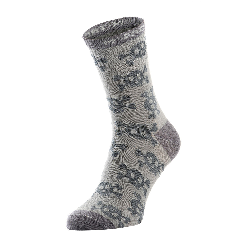 Lightweight M-Tac mid calf socks featuring a pirate skull design, ideal for tactical or casual wear.