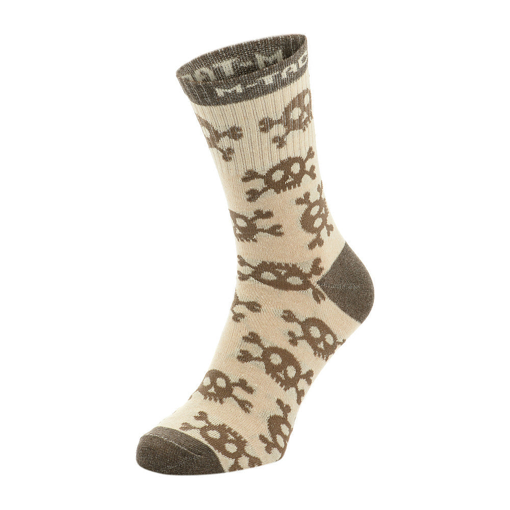 M-TAC lightweight Mk.3 mid calf socks featuring a pirate skull design, perfect for tactical use.