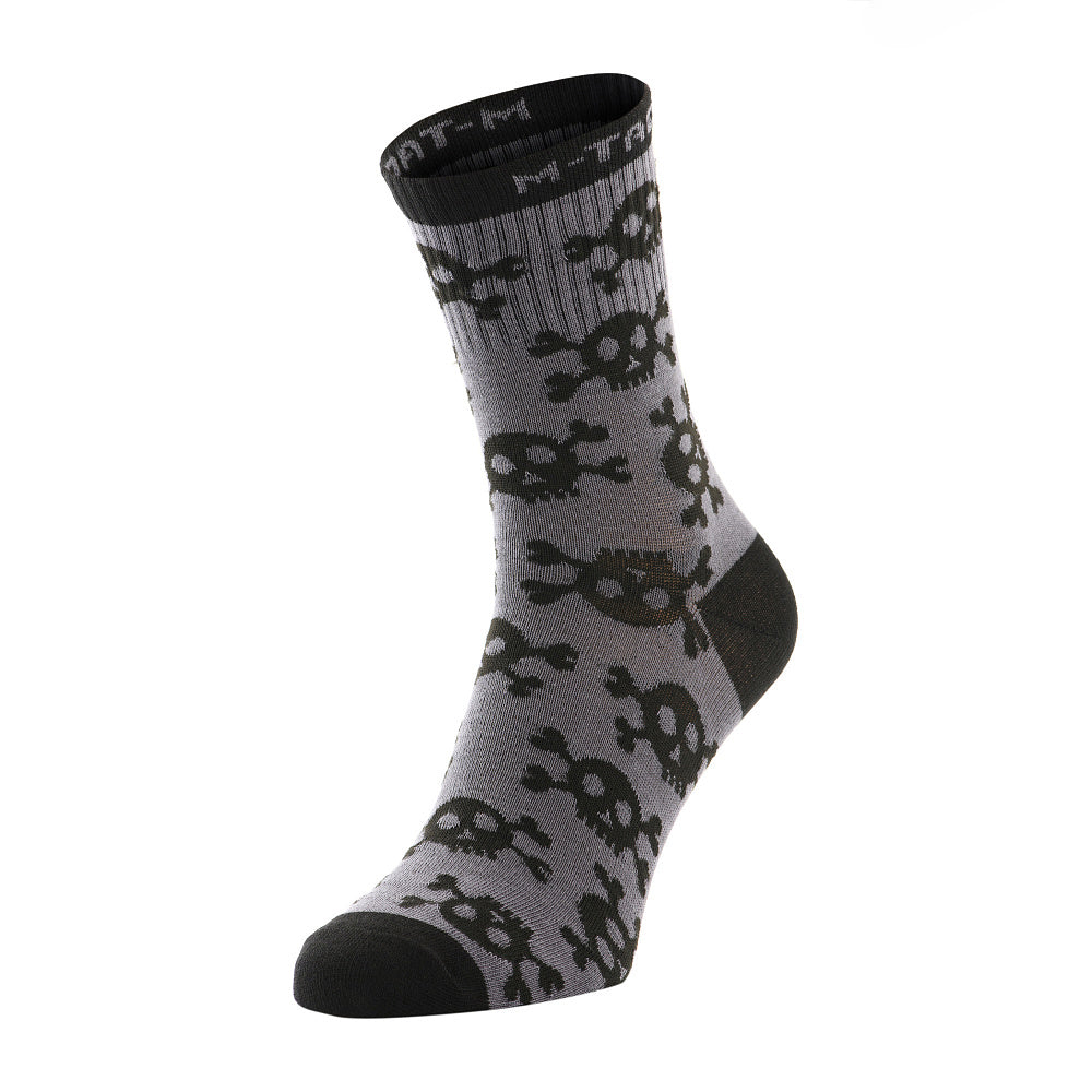 Lightweight M-TAC Mk.3 Pirate Skull mid calf socks featuring a bold skull design and comfortable fit.