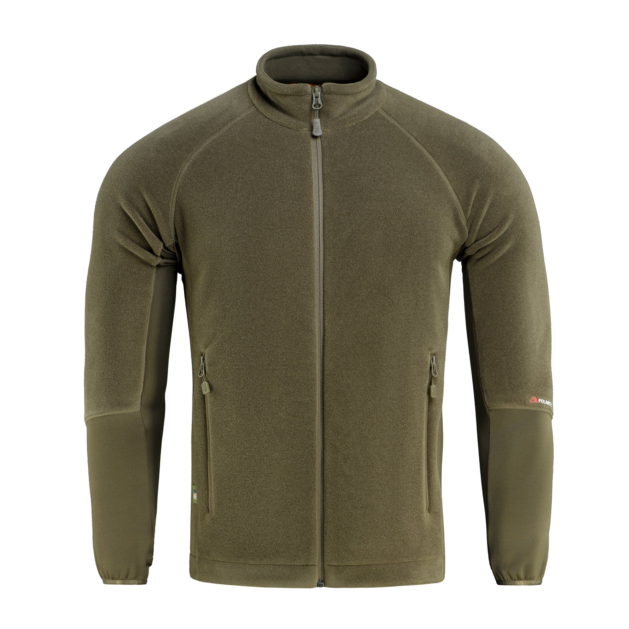 M-TAC Polartec fleece jacket in dark color, featuring a zip front and soft texture, ideal for outdoor sports.