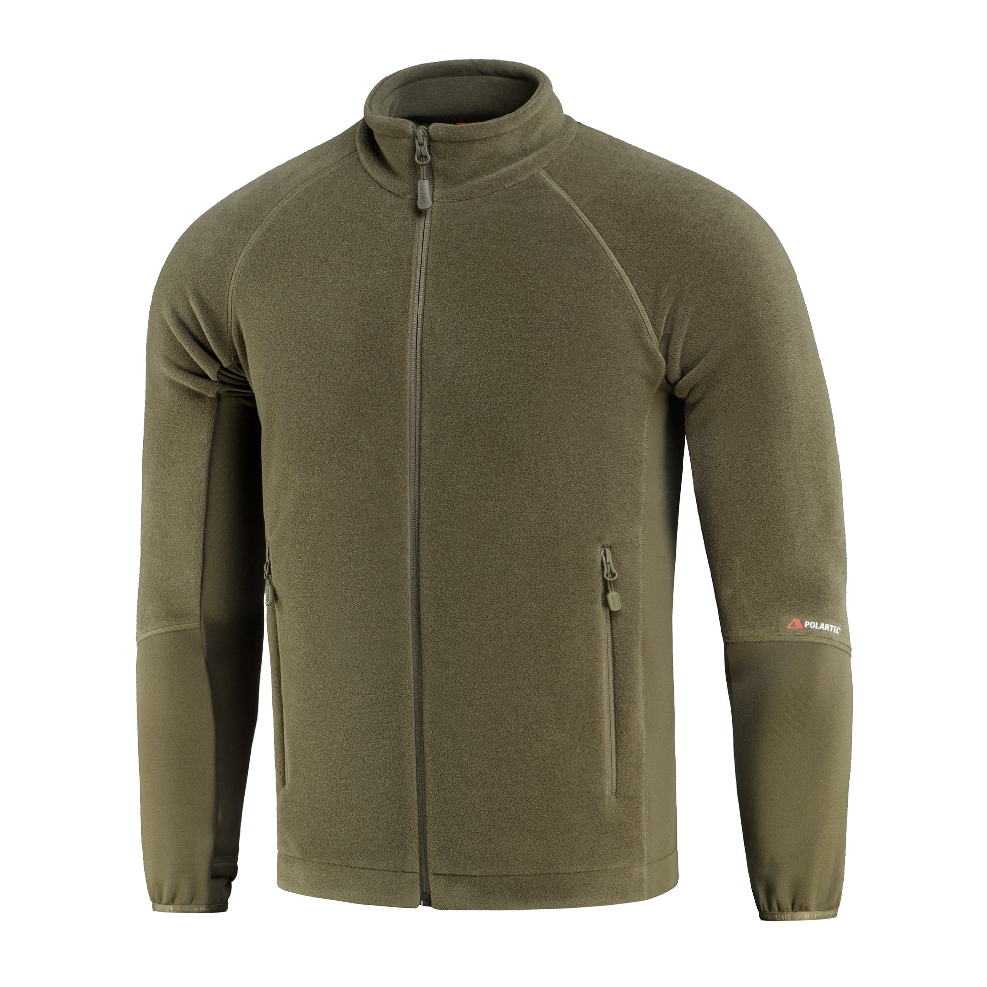 M-TAC Polartec fleece jacket in dark color, showcasing a soft texture and functional design for outdoor activities.