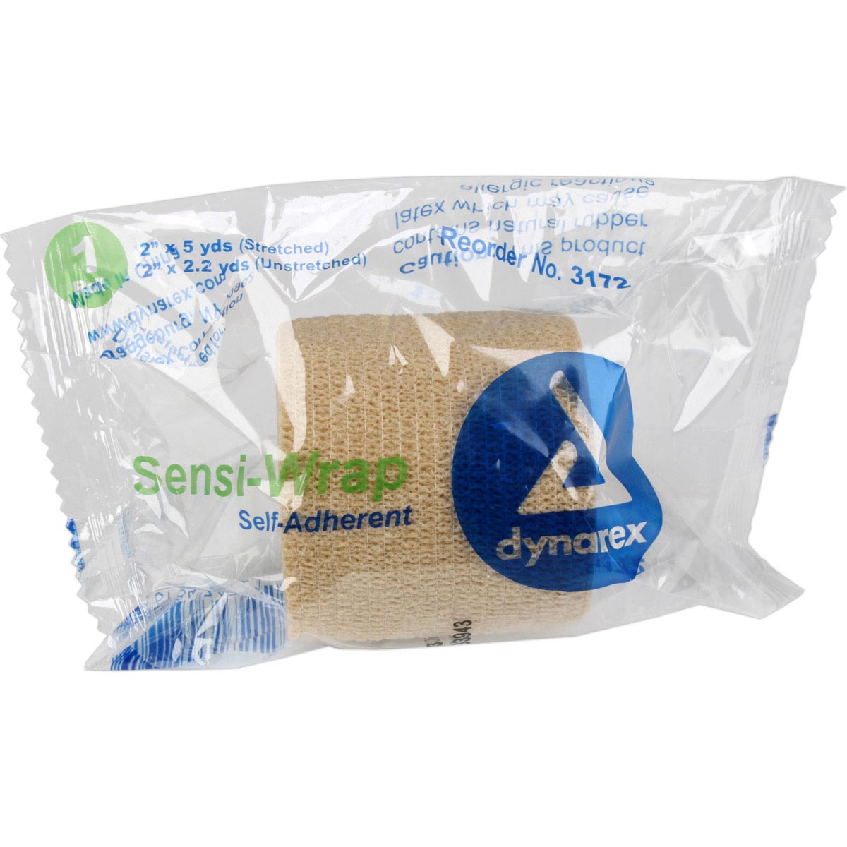 Self-adherent tan Sensi Wrap bandage, 2-inch by 5 yards, flexible and easy to apply for secure wound or injury coverage.