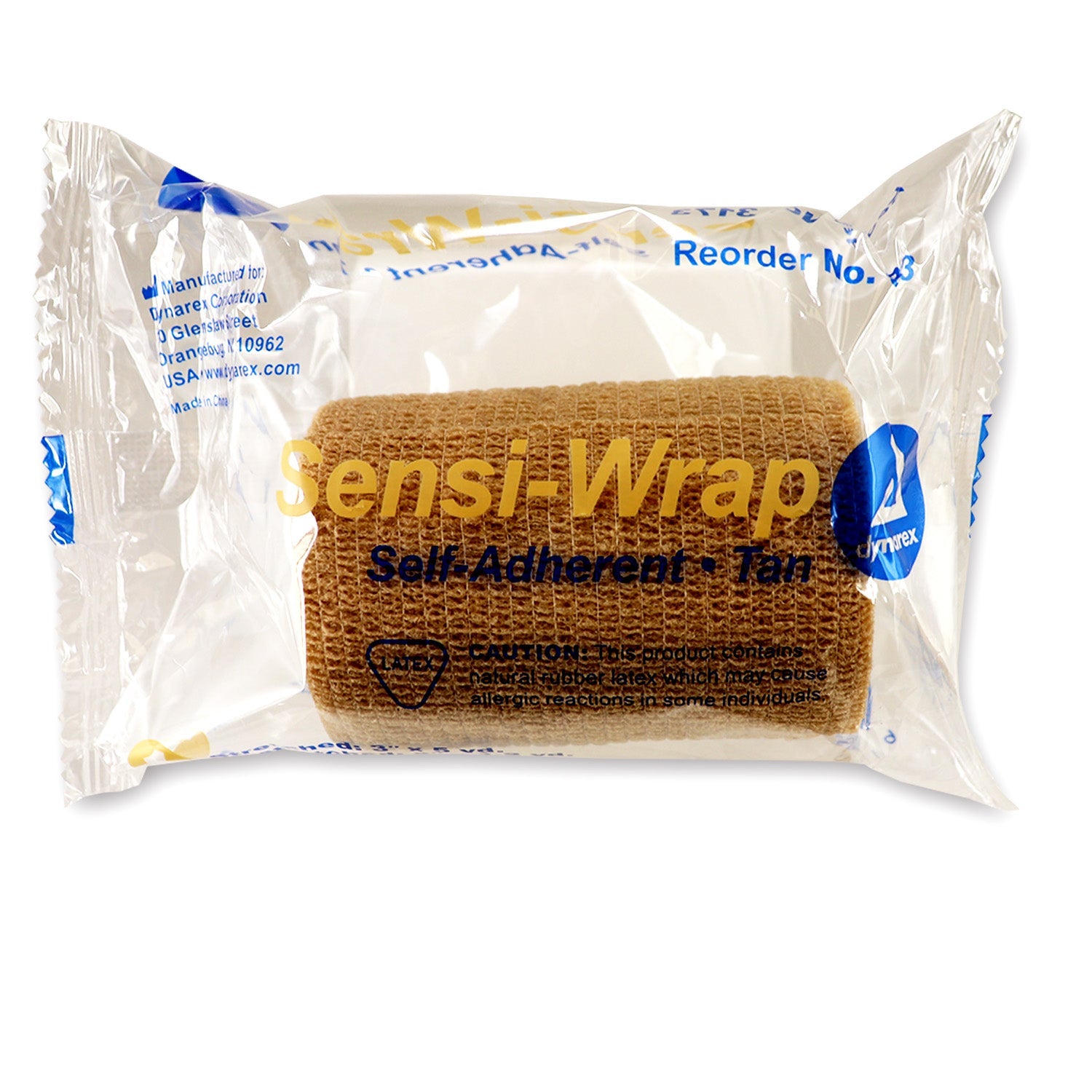 Tan Sensi Wrap self-adherent bandage, 3-inch x 5 yards, used for secure, flexible support in medical and sports applications.