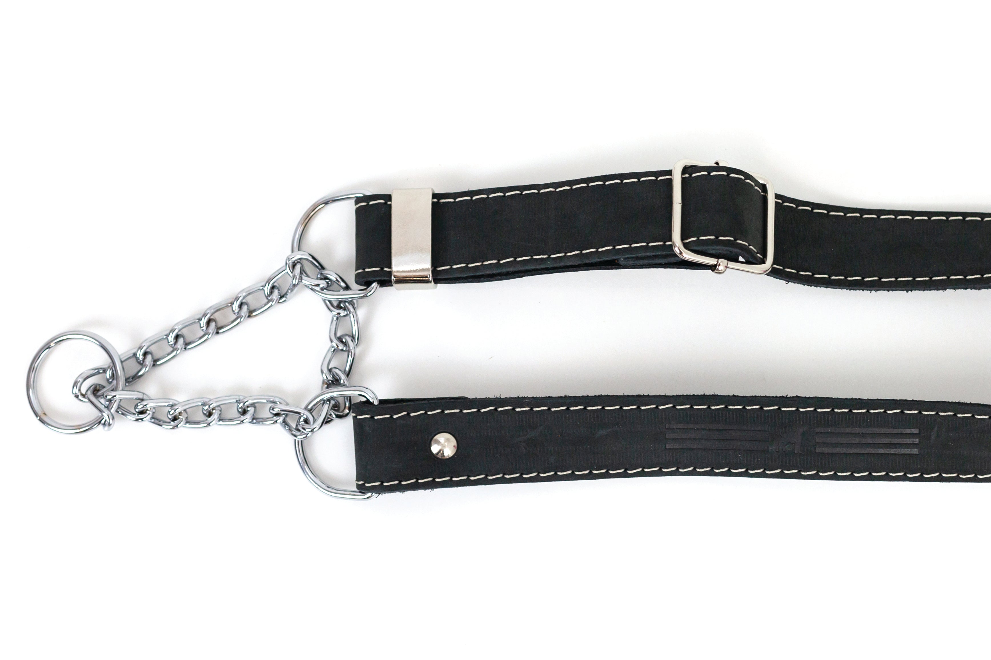 Martingale Midnight Black Leather Dog Collar - We The Collective