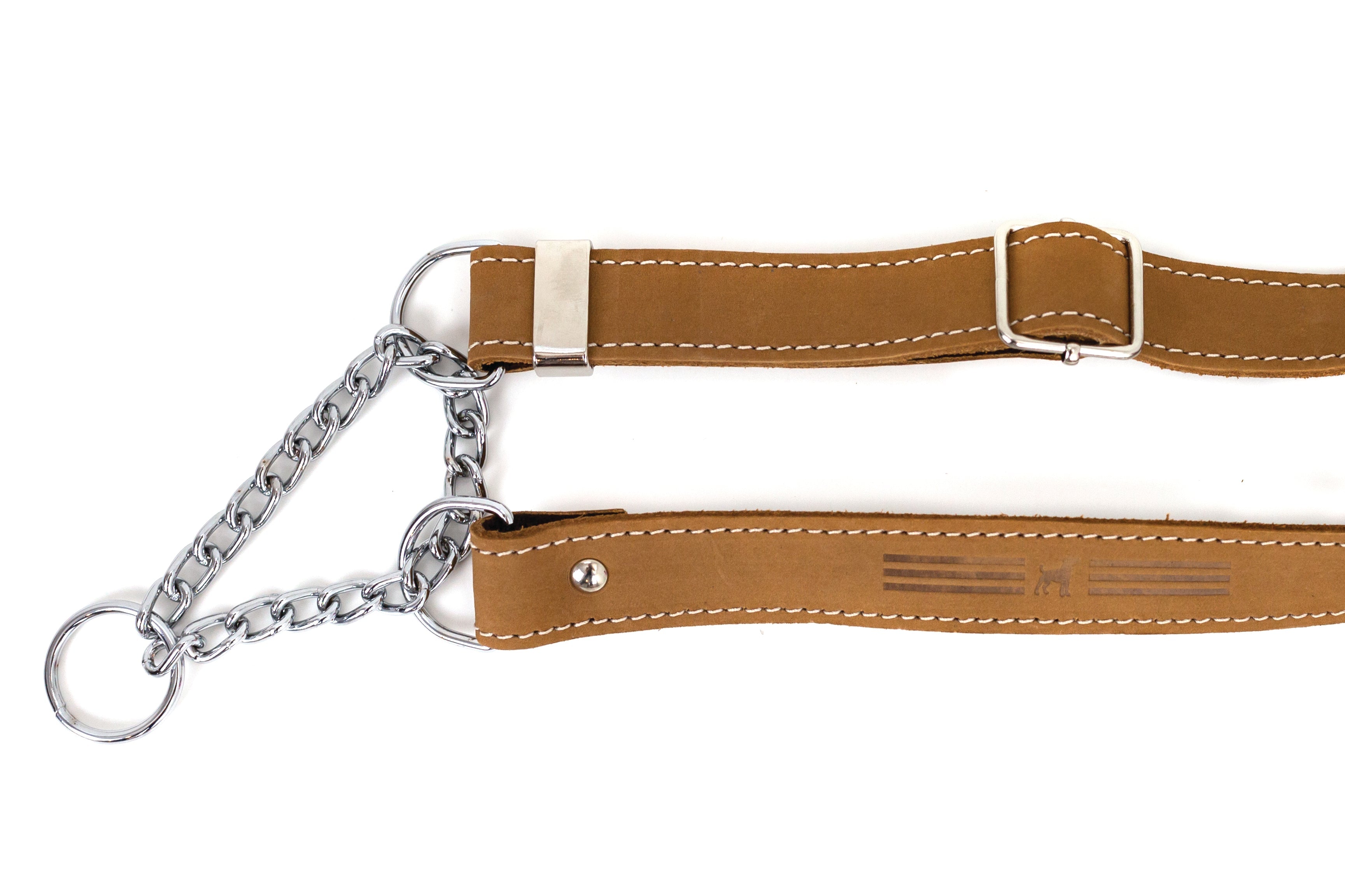 Martingale Khaki Leather Dog Collar - OVERLANDERS Outfitter