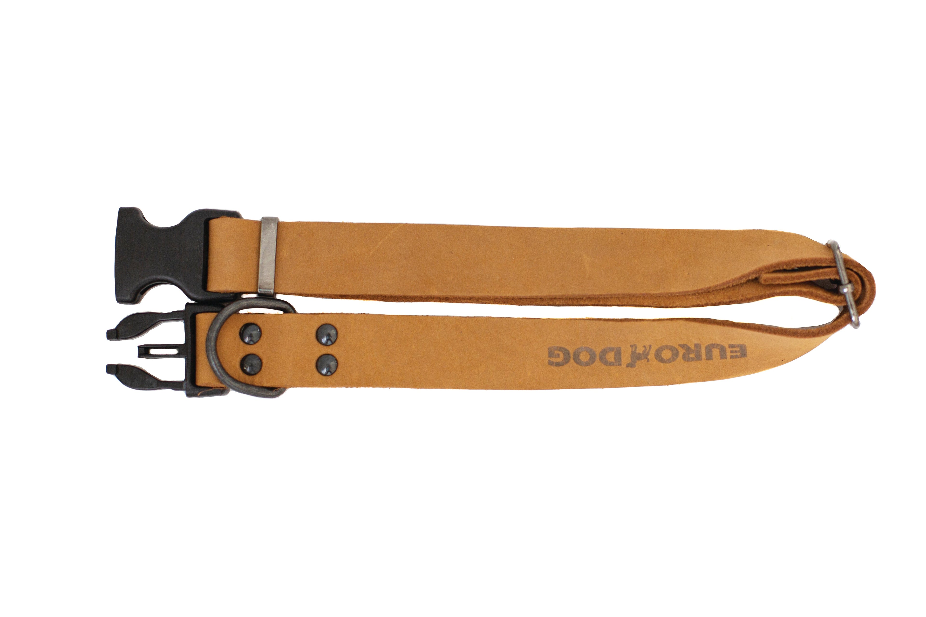 Sport Style Khaki Leather Dog Collar - OVERLANDERS Outfitter