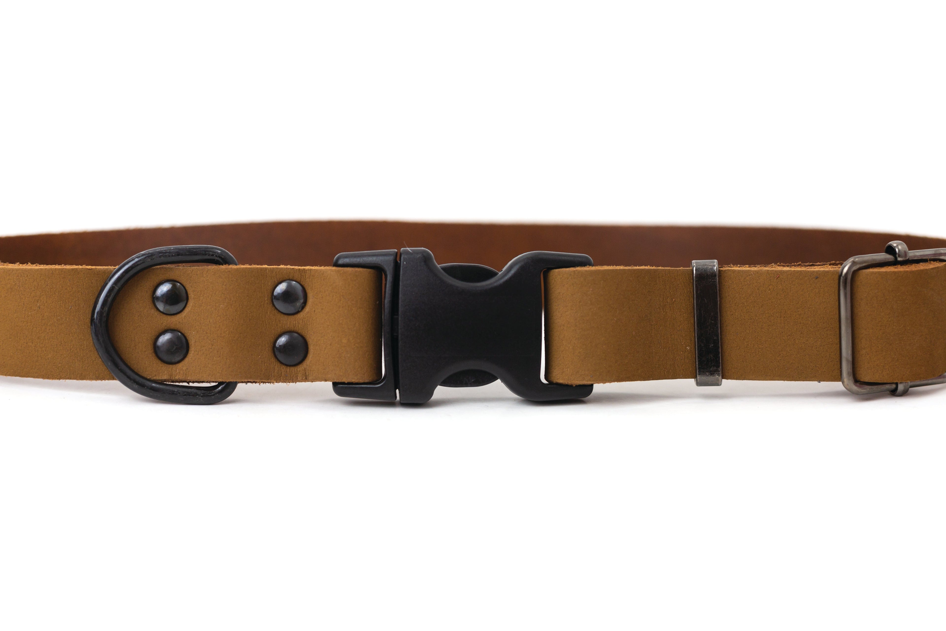 Earth brown leather dog collar from Euro-Dog Collars, sport style, with sturdy buckle and durable leather strap for everyday wear.