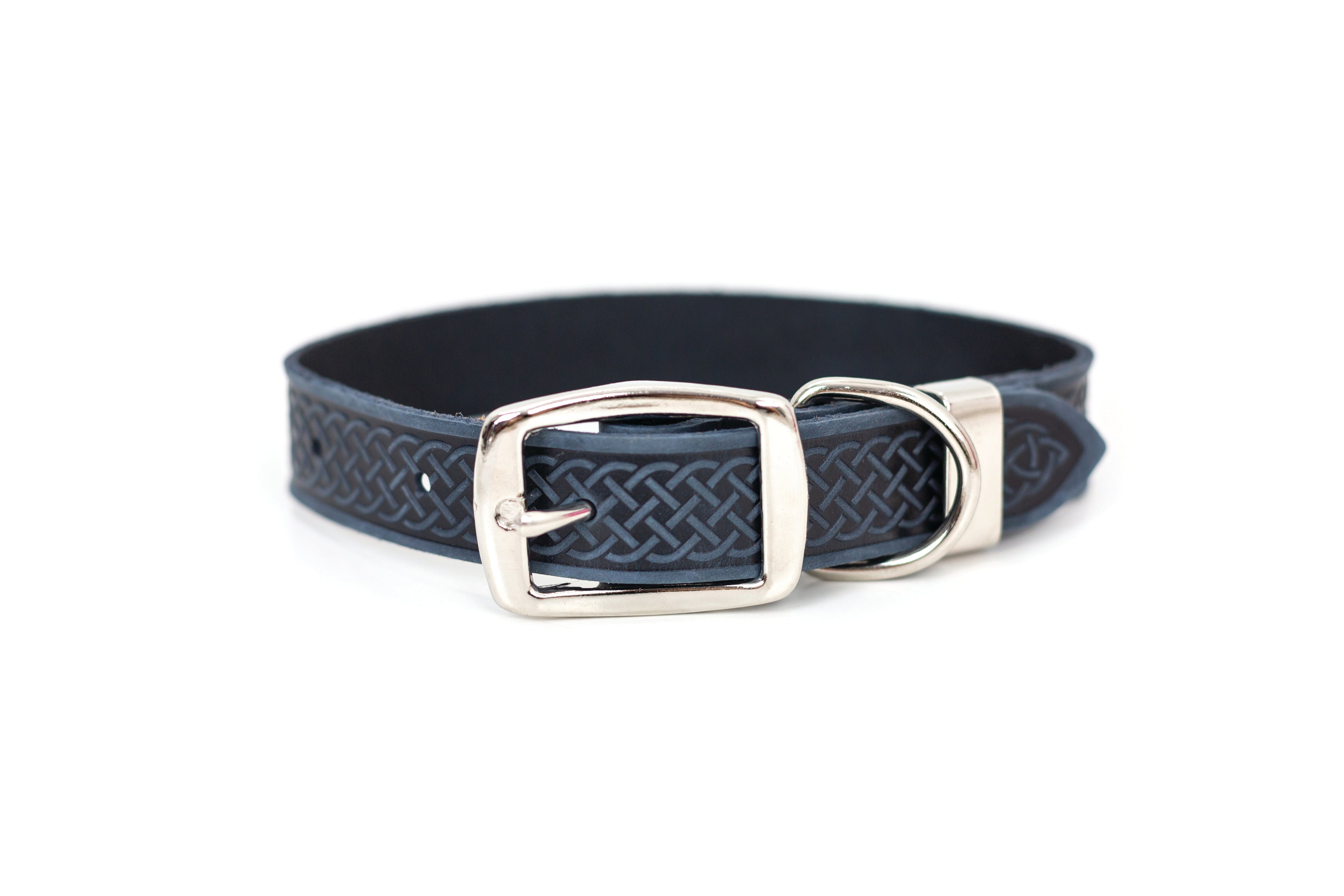 Celtic Double Buckle Style Leather Dog Collar - OVERLANDERS Outfitter