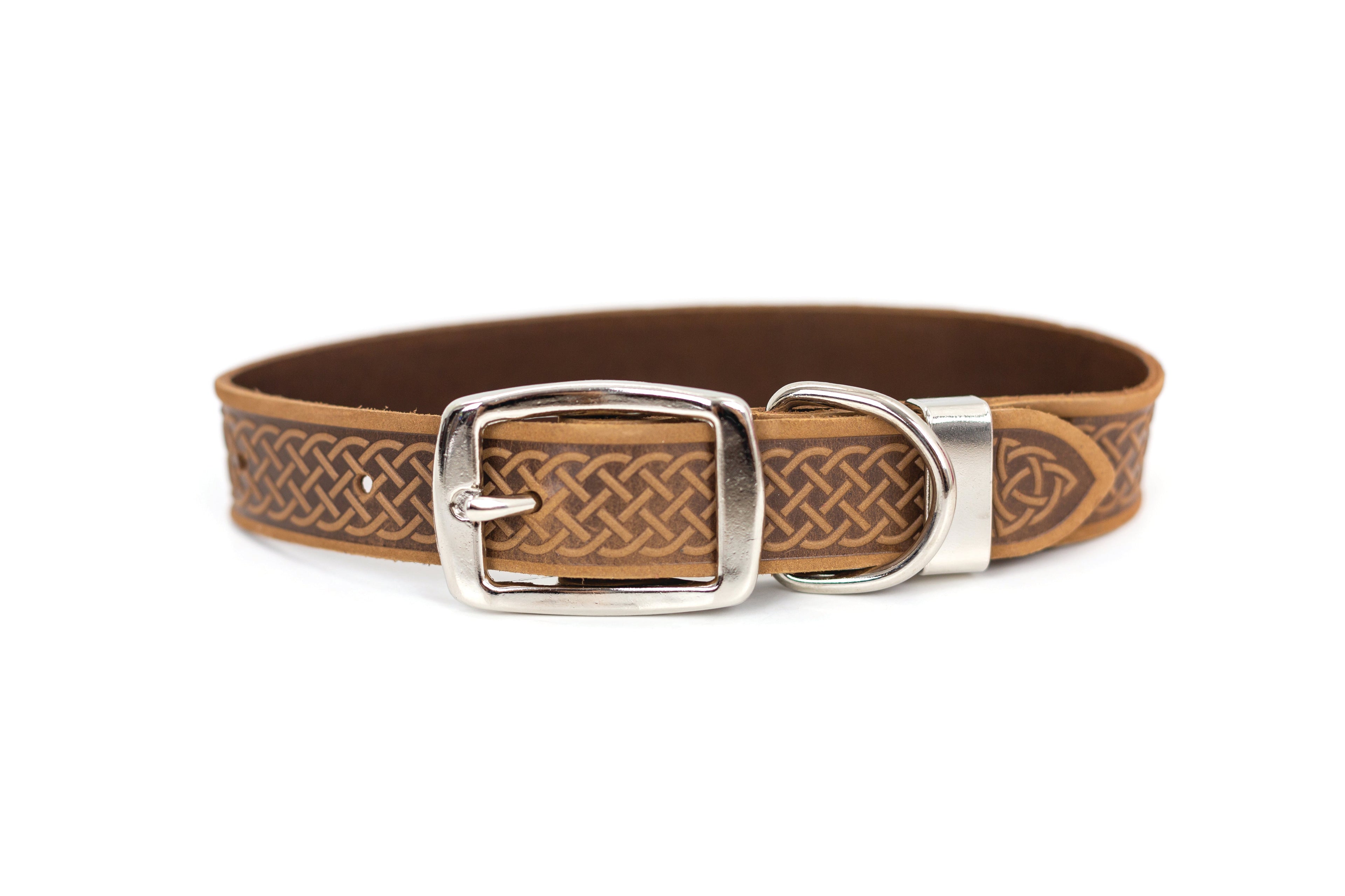 Celtic Double Buckle Style Leather Dog Collar - OVERLANDERS Outfitter
