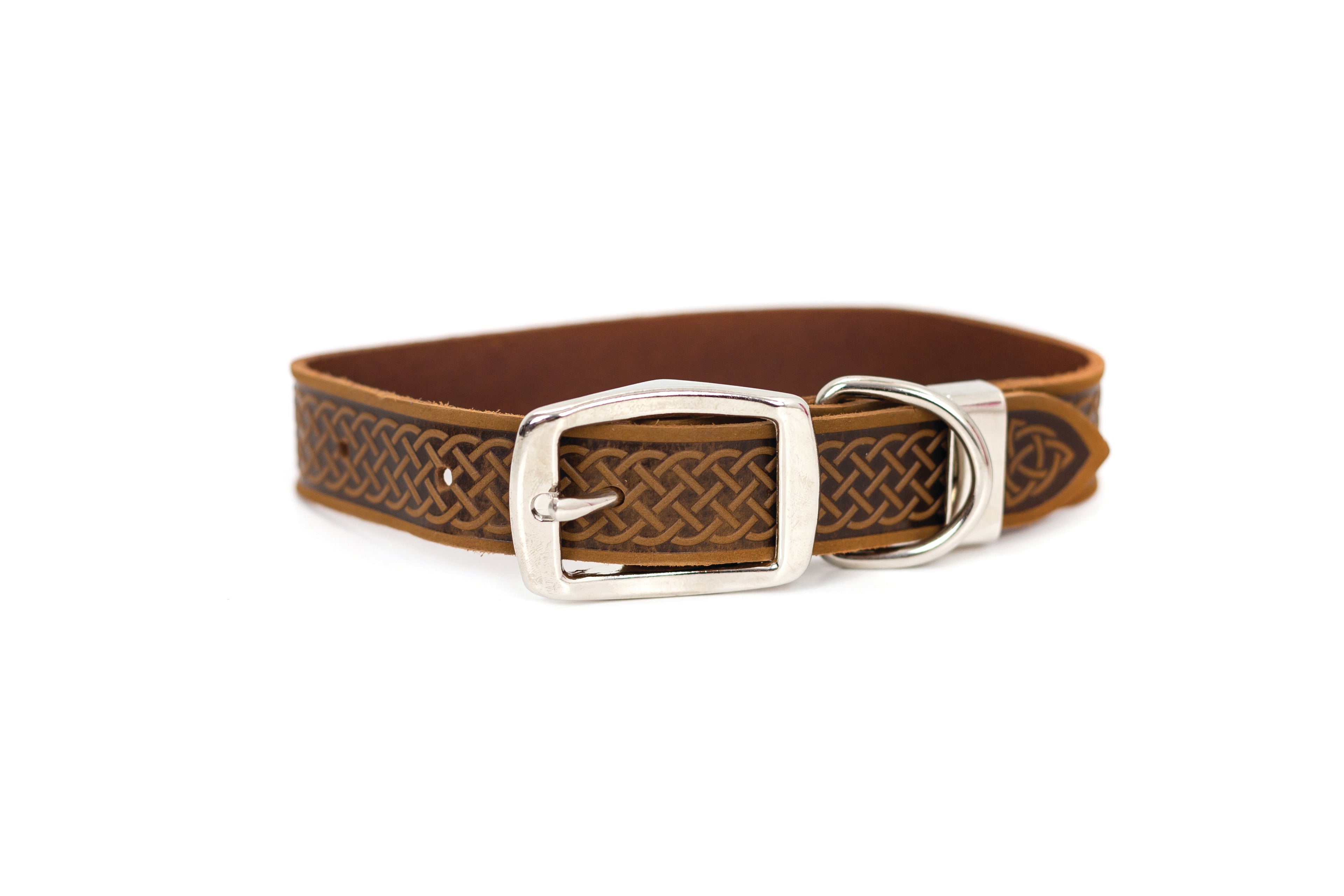 Celtic Double Buckle Style Leather Dog Collar - OVERLANDERS Outfitter