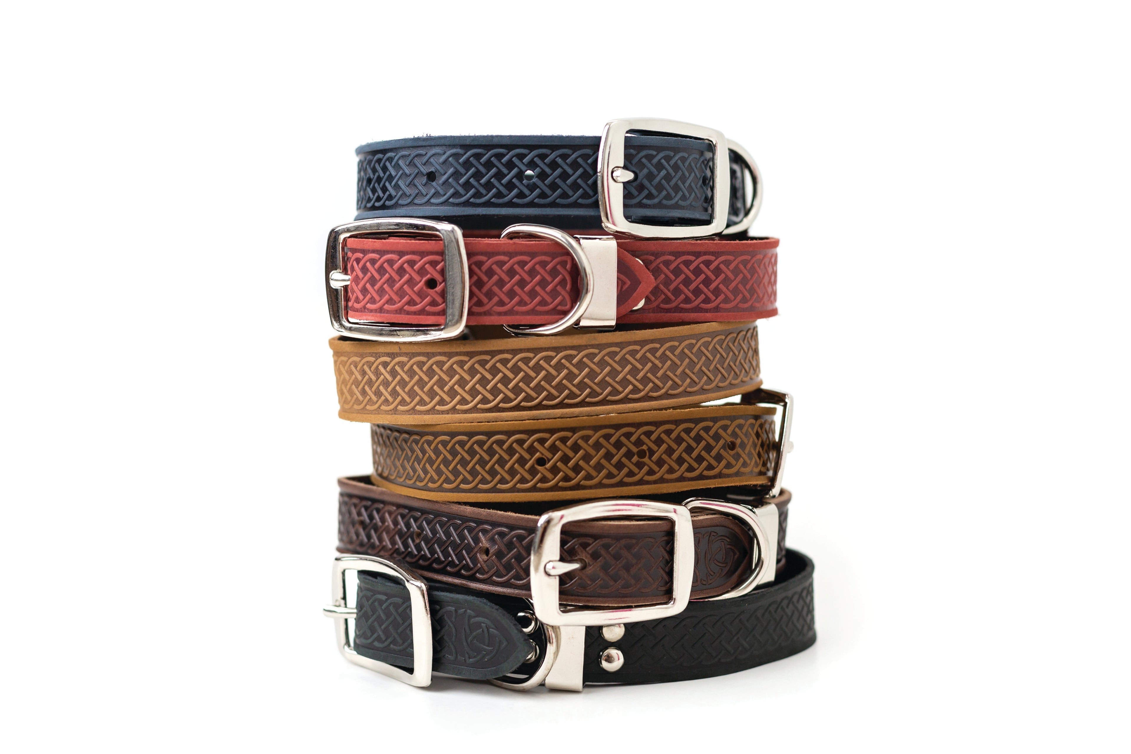 Celtic Double Buckle Style Leather Dog Collar - OVERLANDERS Outfitter