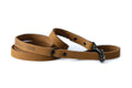 Sport style khaki leather dog leash from Euro-Dog Collars and Leads, featuring durable leather and a stylish design.