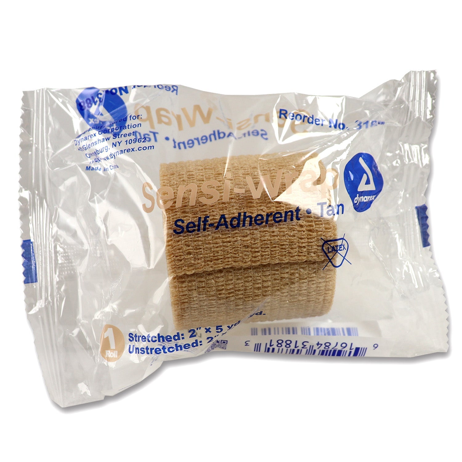 Self-adherent Sensi Wrap bandage by quakekits.com, 2-inch tan latex-free wrap for medical and sports use.