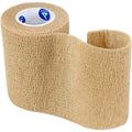 Self-adherent Sensi Wrap bandage by quakekits.com, 3-inch latex-free tan wrap for secure, flexible support.
