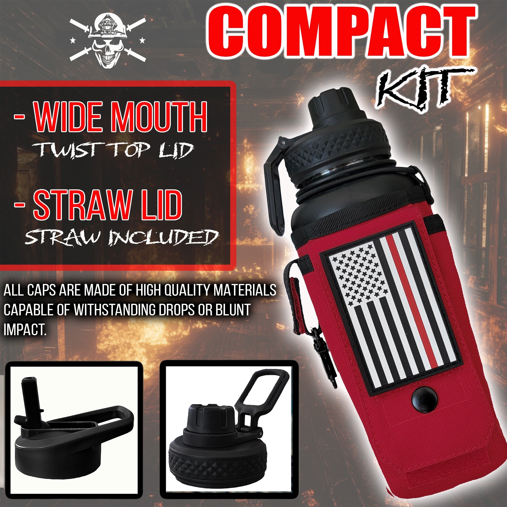 Iron Infidel 32oz compact battle water bottles with ergonomic design and durable construction, ideal for hydration on the go.