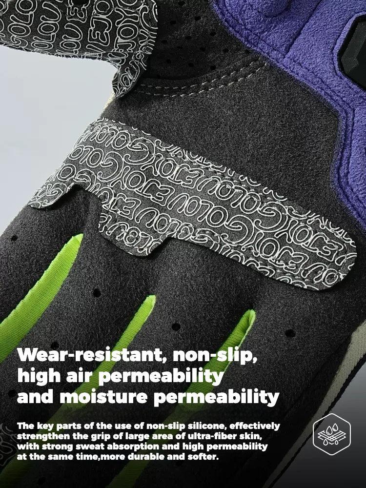 Bean's Moto Booth ColorGuard™ Summer Sun Protection breathable motorcycle gloves with adjustable wrist strap and padded palms.