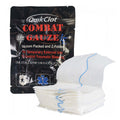 QuikClot Combat Gauze Z-Fold for bleeding management, designed for law enforcement, with sterile, absorbent gauze in an open package