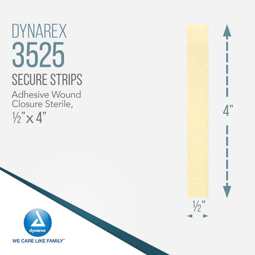 SecureStrip adhesive wound closures in a pouch, 1/2" x 4" sterile wraps and bandages from quakekits.com.