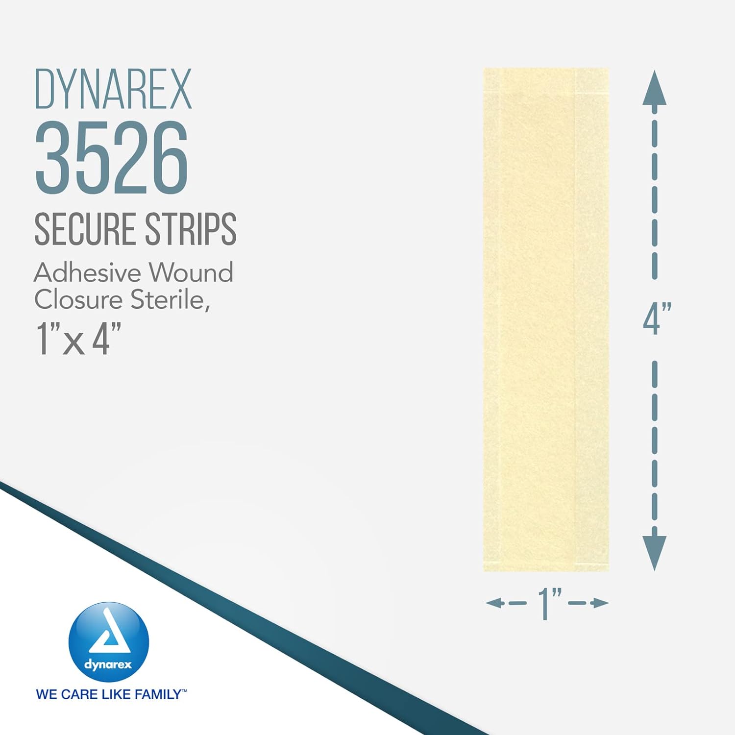 Pack of four 1" x 4" SecureStrip adhesive wound closures by quakekits.com, sterile bandage wraps for minor wound care.