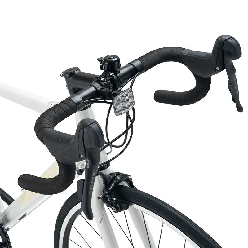RockBros-US aluminum road bike with lightweight frame, drop handlebars, and sleek design, ideal for speed and performance riding.