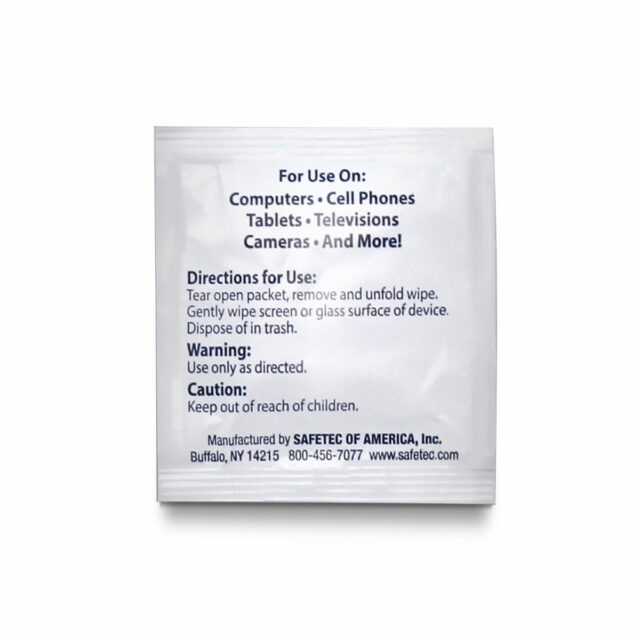 Alpenglow Readiness Supply Device Wipes package showing back label with usage instructions and product details.