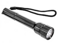 Aluminum LED flashlight with 375 lumens, compact design, suitable for outdoor and emergency use, from Quake Kits.