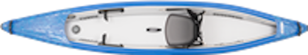 Backcountry Sportsman RazorLite™ 393rl inflatable kayak on water with adjustable paddle and compact design for easy transport