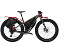 Gio's Outdoors Trek Farley 9 mountain bicycle with black frame, wide tires, and suspension fork for off-road riding