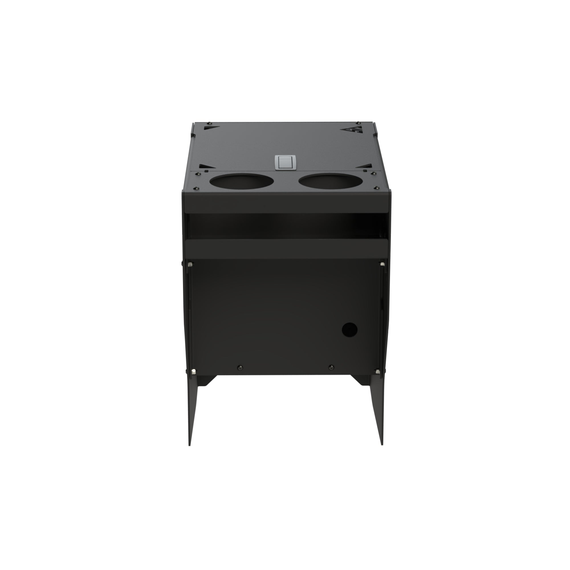 Sprinter Scout Center Console Box by The Van Mart, showcasing a durable storage solution for van accessories and essentials.